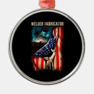 Ornamento De Metal Glorioso American Welder Fabricator Flag US