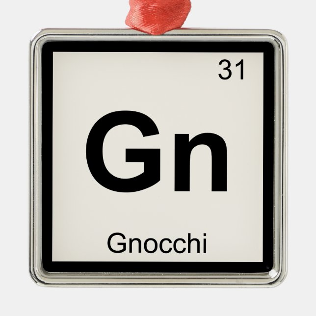 Ornamento De Metal Gn - Símbolo de Mesa Periódica de Química Gnocchi (Frente)