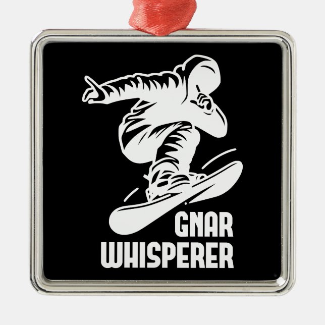 Ornamento De Metal Gnar Whisperer Snowboard (Frente)