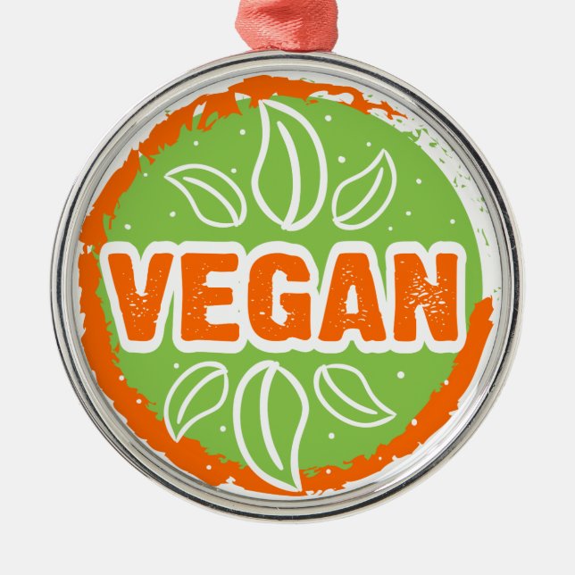 Ornamento De Metal Go Vegan (Frente)