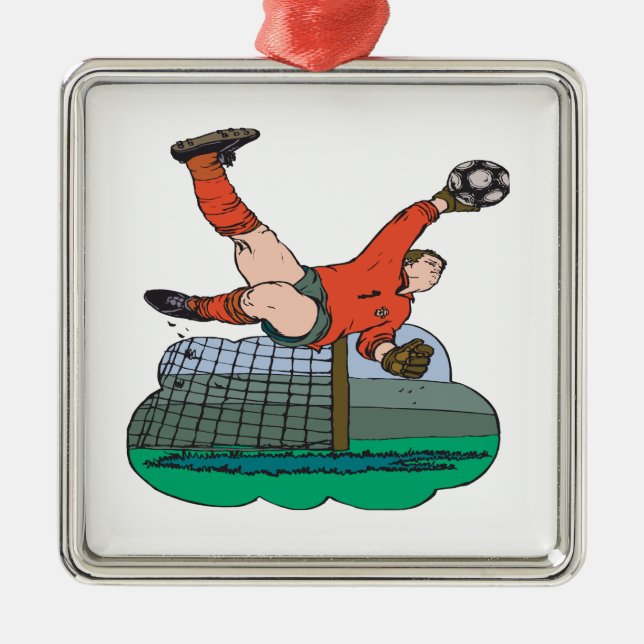 Ornamento De Metal Goalie do futebol (Frente)
