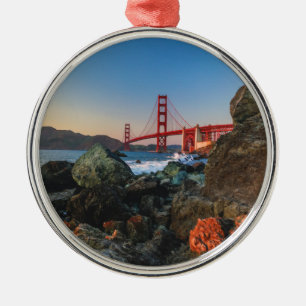 Ornamento De Metal Golden gate bridge no crepúsculo San Francisco