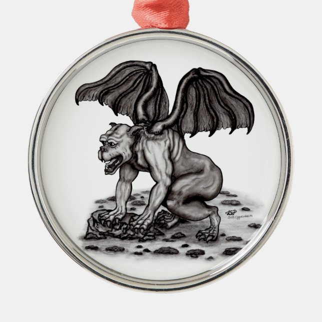 Ornamento De Metal Golem Gargoyle (Frente)