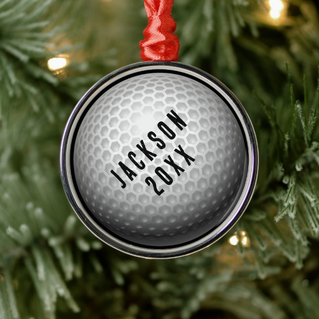 Ornamento De Metal Golf Ball Natal (Árvore)