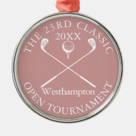 Ornamento De Metal Golf Tournament Classic Event Dusty Rose Award