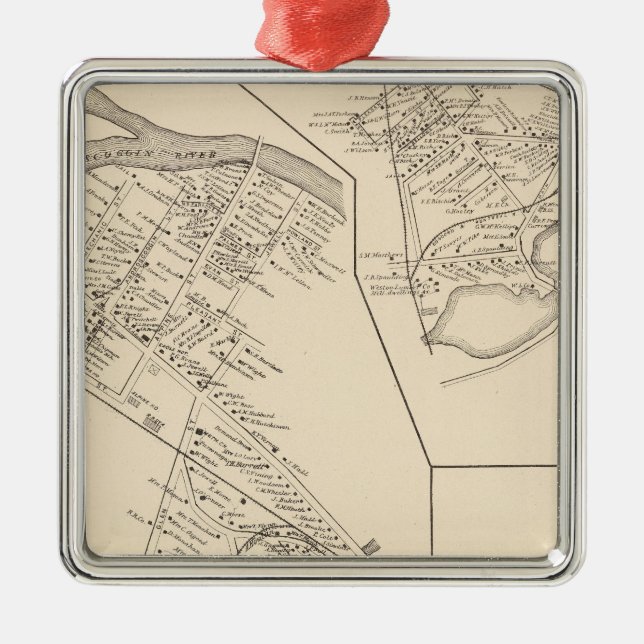 Ornamento De Metal Gorham PO, cidade de Gorham (Frente)