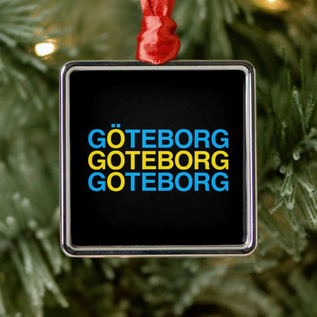Ornamento De Metal GOTEBORG Swedish Flag (Árvore)