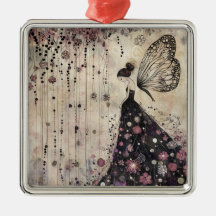 Gothic Butterfly Fairy In Black Garden