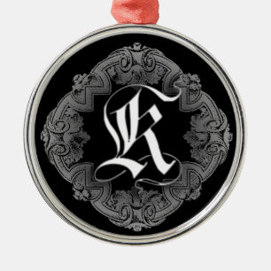 Ornamento De Metal Gótico Elegante K inicial