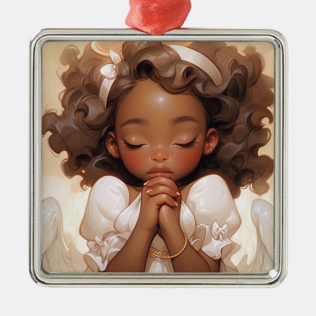 Ornamento De Metal Graceful Black Angel Guardian (Frente)