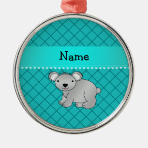 Ornamento De Metal Grade conhecida personalizada de turquesa do urso