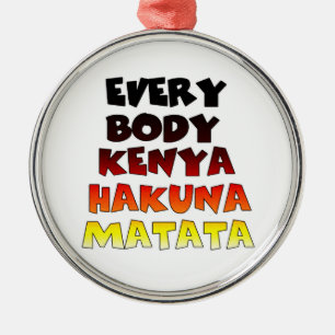 Ornamento De Metal Gradiente Colorido do Quênia: Hakuna Matata Swahil