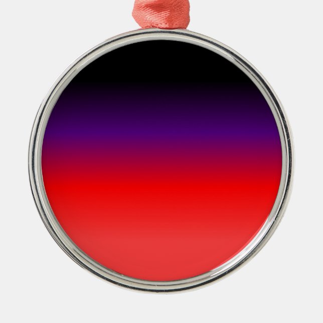 Ornamento De Metal Gradiente Preto, Roxo e Vermelho (Frente)