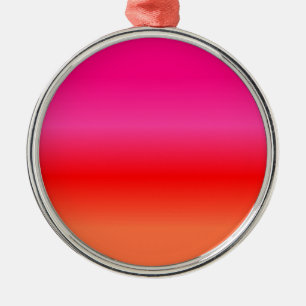 Ornamento De Metal Gradiente rosa, vermelho e laranja