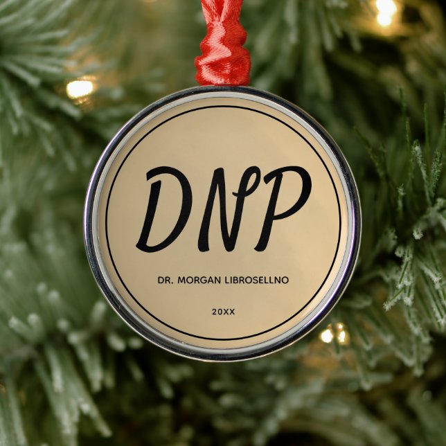 Ornamento De Metal Graduação DNP de Nome Dourado (Árvore)