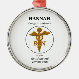 Ornamento De Metal Graduação na Escola de Enfermagem Dourada Antica