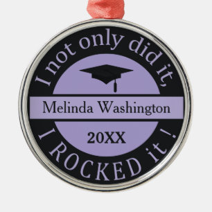 Ornamento De Metal Graduation custom name & year ornament