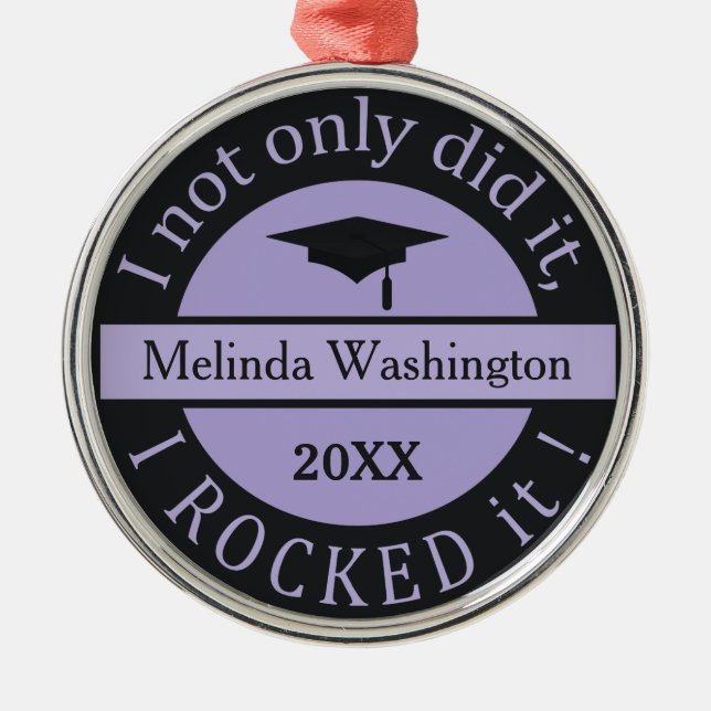 Ornamento De Metal Graduation custom name & year ornament (Frente)