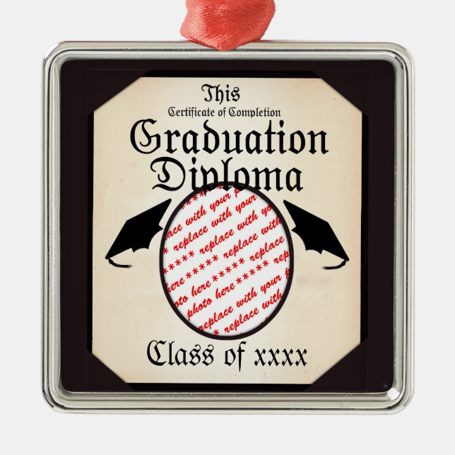 Ornamento De Metal Graduation Diploma Photo Frame (Frente)