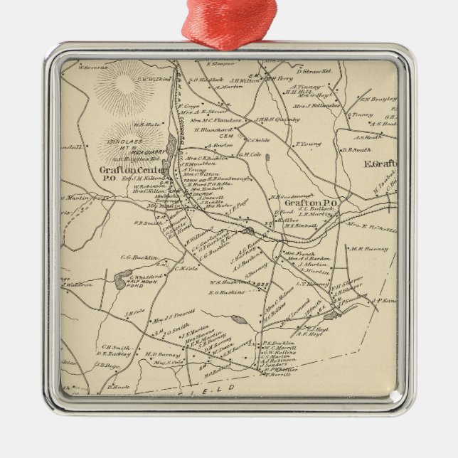 Ornamento De Metal Grafton, Grafton Co (Frente)