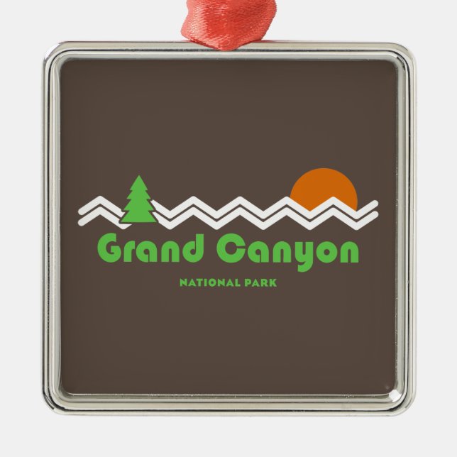 Ornamento De Metal Grand Canyon National Park Retro (Frente)