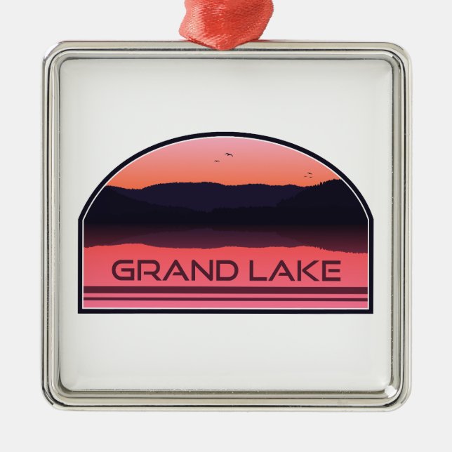 Ornamento De Metal Grand Lake Colorado Red Sunrise (Frente)