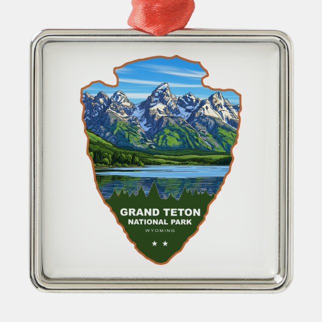 Ornamento De Metal Grand Teton National Park Wyoming Arrowhead (Frente)