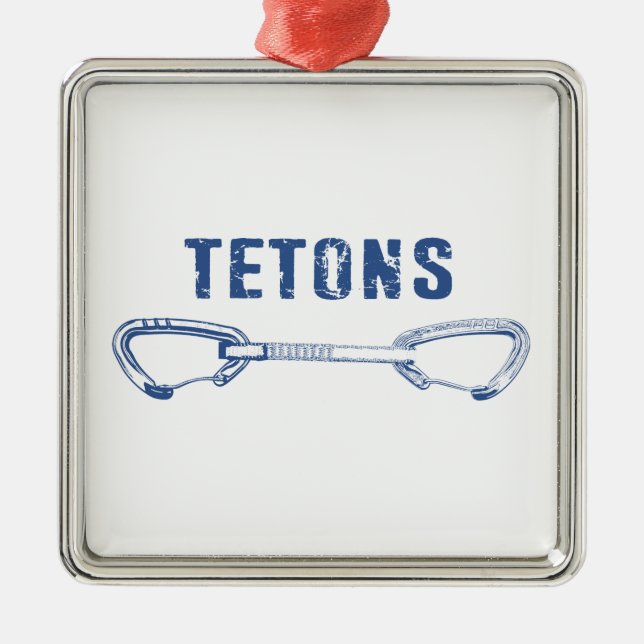 Ornamento De Metal Grand Tetons Subindo QuickDrake (Frente)