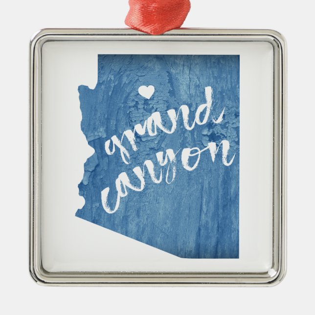 Ornamento De Metal Grande Canyon Arizona Madeira Grain (Frente)