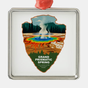 Ornamento De Metal Grande Fonte Prismática Yellowstone Arrowhead