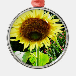 Ornamento De Metal Grande girassol amarelo