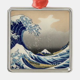 Ornamento De Metal Grande Onda fora de Kanagawa & Monte Fuji Mar do J