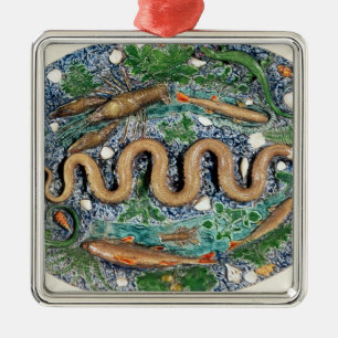 Ornamento De Metal Grande prato oval moldado no alivio