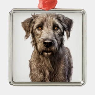 ORNAMENTO DE METAL GRANDE SHAGGY IRISH WOLFHOUND CÃO