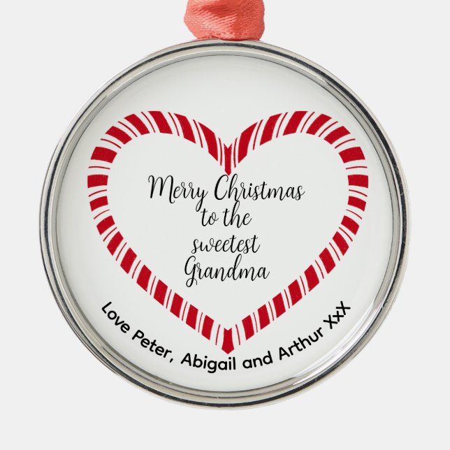 Ornamento De Metal Grandma Christmas Tree Sweetest  (Frente)