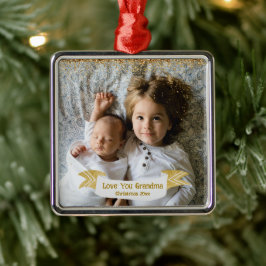 Ornamento De Metal Grandma Gift Christmas Photo with Year
