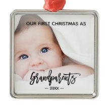 Grandparents First Christmas Baby Photo