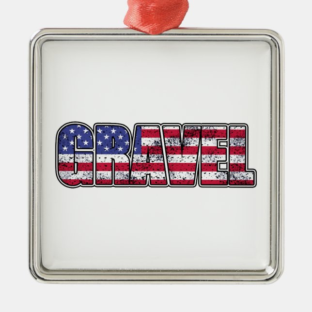 Ornamento De Metal Gravel Cycling American Flag (Frente)