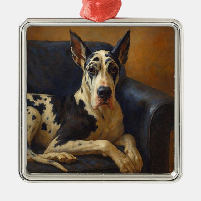 Ornamento De Metal Great Dane (Frente)