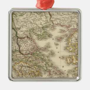 Ornamento De Metal Grécia histórica, mapa do atlas de Paris