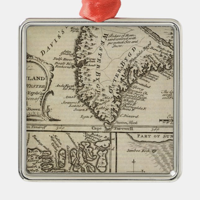 Ornamento De Metal Greenland velho (Frente)