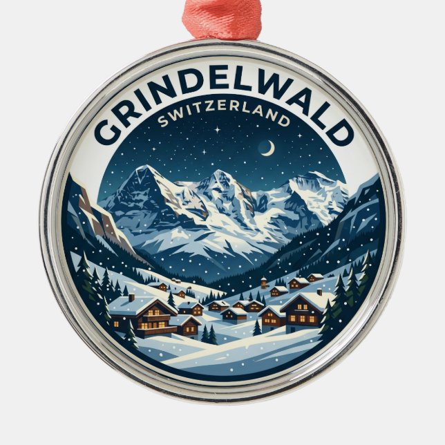 Ornamento De Metal GRINDELWALD Suíça (Frente)