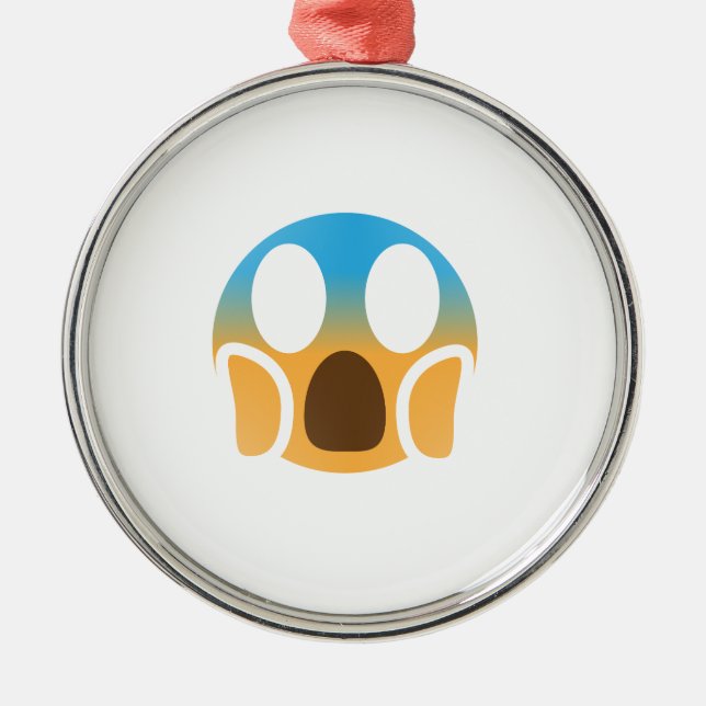 Ornamento De Metal gritar emoji (Frente)