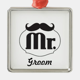 Ornamento De Metal Groom Mustache
