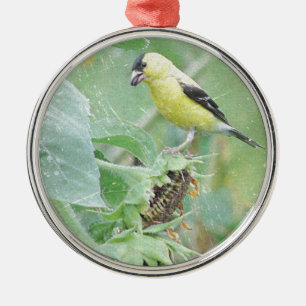 Ornamento De Metal Grunge Goldfinch