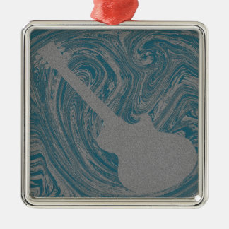 Ornamento De Metal Grunge Guitar Ornament, Teal