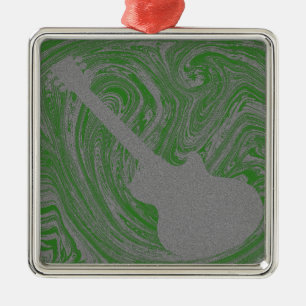 Ornamento De Metal Grunge Guitar Ornament, Verde