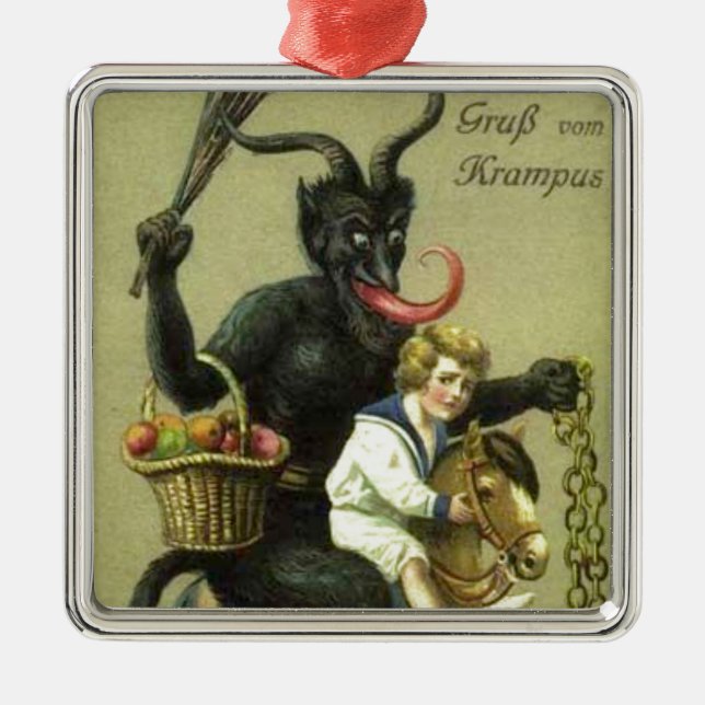 Ornamento De Metal Gruss Vom Krampus (Frente)