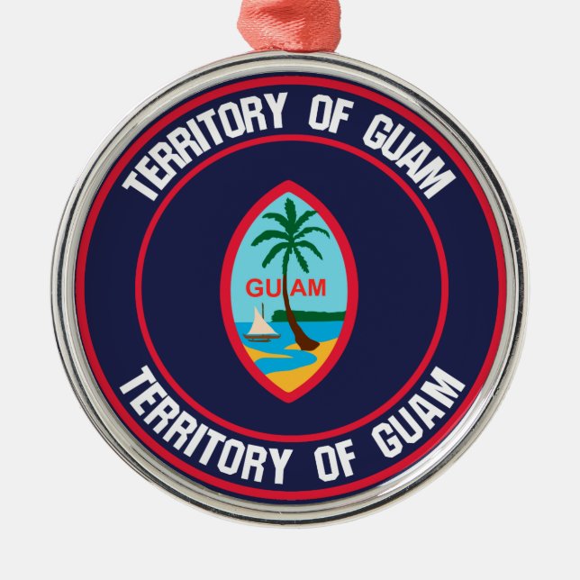 Ornamento De Metal Guam Round Emblem (Frente)