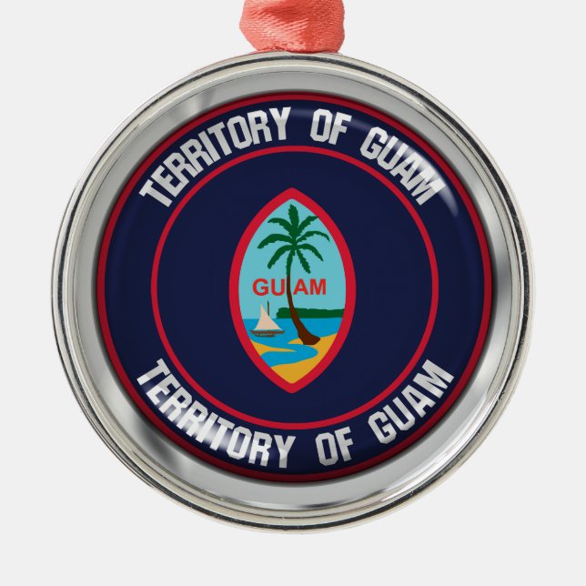 Ornamento De Metal Guam Round Emblem (Frente)